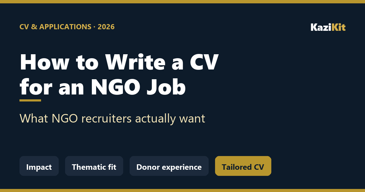How to Write a CV for an NGO Job in Kenya